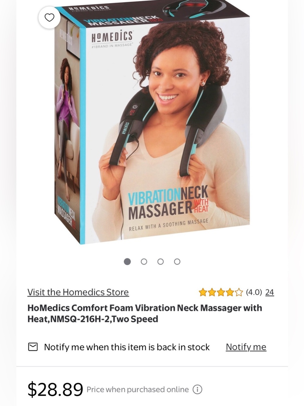 Homedics Black and Teal Vibration Neck Massager
